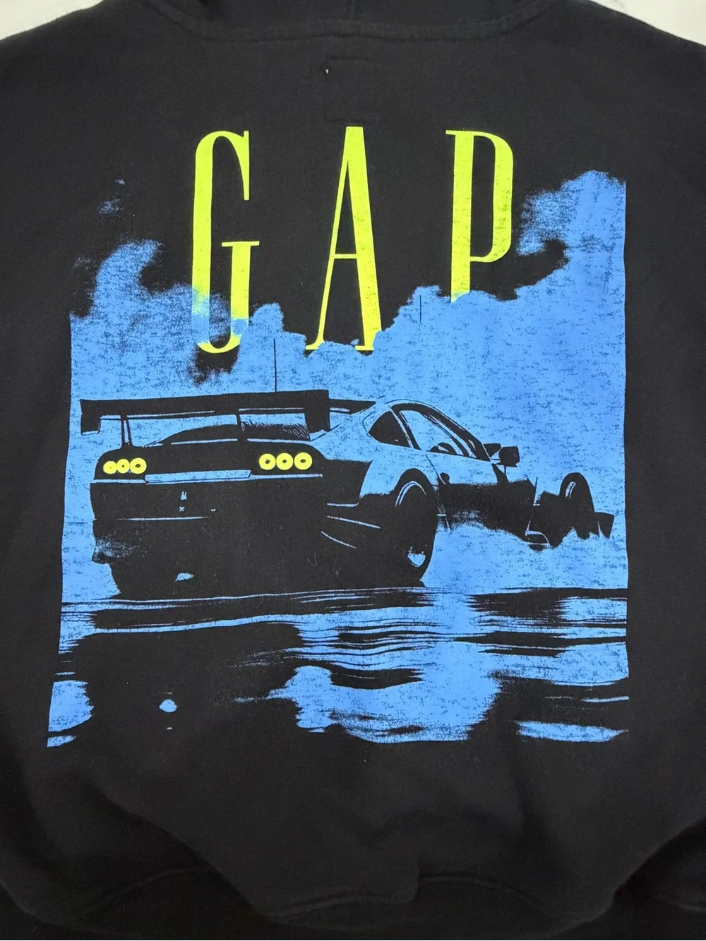 Gap Kids Boys Relaxed Fit Sportscar Graphic Fleece Hoodie Black Size Large 10
